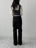 Ribbon Square Neck Knit Bustier