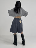 Ronta Unbalance Wool Crop Knit