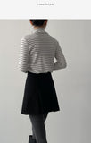 Sufen Stripe Turtleneck Knit T-shirt