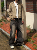Western crop suede jacket