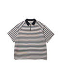 Striped Raglan Half-Zip Polo