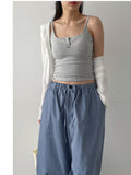 Pleated Crop Cardigan T-shirt
