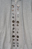 (W) Button Zip Hoodie