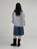 Woolen no collar string cardigan