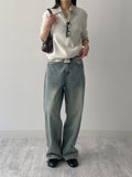 [unisex] 515 cat-washed wide denim pants