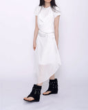 Aurora Halter Draping Unbalance Chiffon One Piece