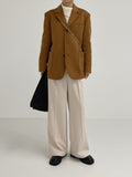 Single 3 button wool overfit coat jacket