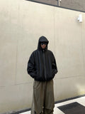 Vintage Leather Hood Jacket