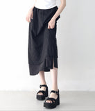 Pins embroidered layered skirt