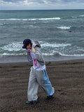 Billy Side Denim Color Matching Sweatpants