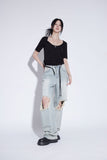destroyed washing jeans