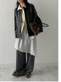Creme Two-Pocket Cotton Over Fit Shirt