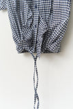 (W) Mote Check Shirring Blouse