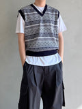 Jacquard V Knit Vest