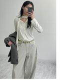 Odd High-Waisted Cotton Wide Pants