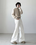 White Long Wide Pants