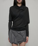 Sheer Asymmetrical Long Sleeve