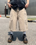 Deep Dyeing Double Knee Bermuda Pants