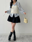 Garlic Punched Knit Bustier