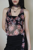 Chiffon Rose Halter Sleeveless
