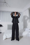 double waist pintuck slacks