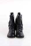 Shirring Fit Middle Boots