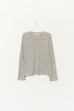 Neck Stud Striped Longsleeve