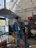 Oil Washed One-Tuck Denim