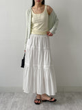 Layered Tiered Flare Long Skirt