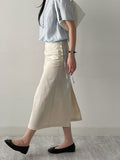 Cookie Button H-Line Long Skirt