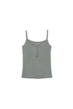 Sheen Button Rib Tank Top
