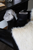 Rabbit fur boucle boots