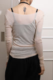 Ballet see-through shirring top
