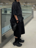 Two Pocket Small Line Boxy Half Shirt