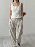 Million Pleated Banding Wide Slacks