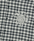 CHECK APPLIQUE HALF SHIRT