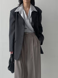 Quarter Two-Way Wrap Long Blouse