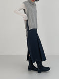Turtleneck wool slit vest
