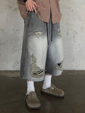 Raw Vintage Gray Tin Bermuda Denim