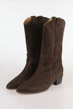 Simple suede middle boots