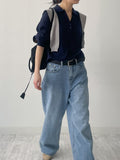 132 High-Waist Wide Denim Pants