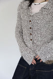Leaf Collar Knit Cardigan