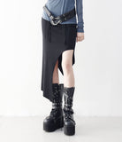 Er unbalanced shirring string skirt