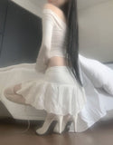 Hansel lace punching skirt
