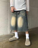 Vintage Sand Crease Bermuda Denim