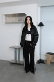 Vegan leather varsity jacket