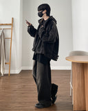 Older High Neck Hood Denim Jacket