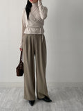 [wool30%/FW] Twill Wool High-Waist Slacks