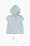 Bloom Check Hooded Short Sleeve Shirt