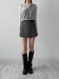 One-Shoulder Wool Knit Vest